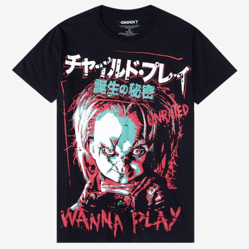 Chucky Child’s Play Japanese Jumbo Print T-Shirt Hot Topic Horror Halloween‎